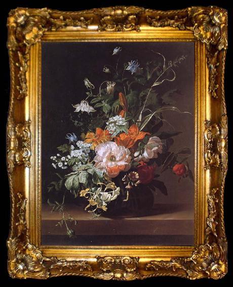 framed  Rachel Ruysch Flowers in a Vase, ta009-2
